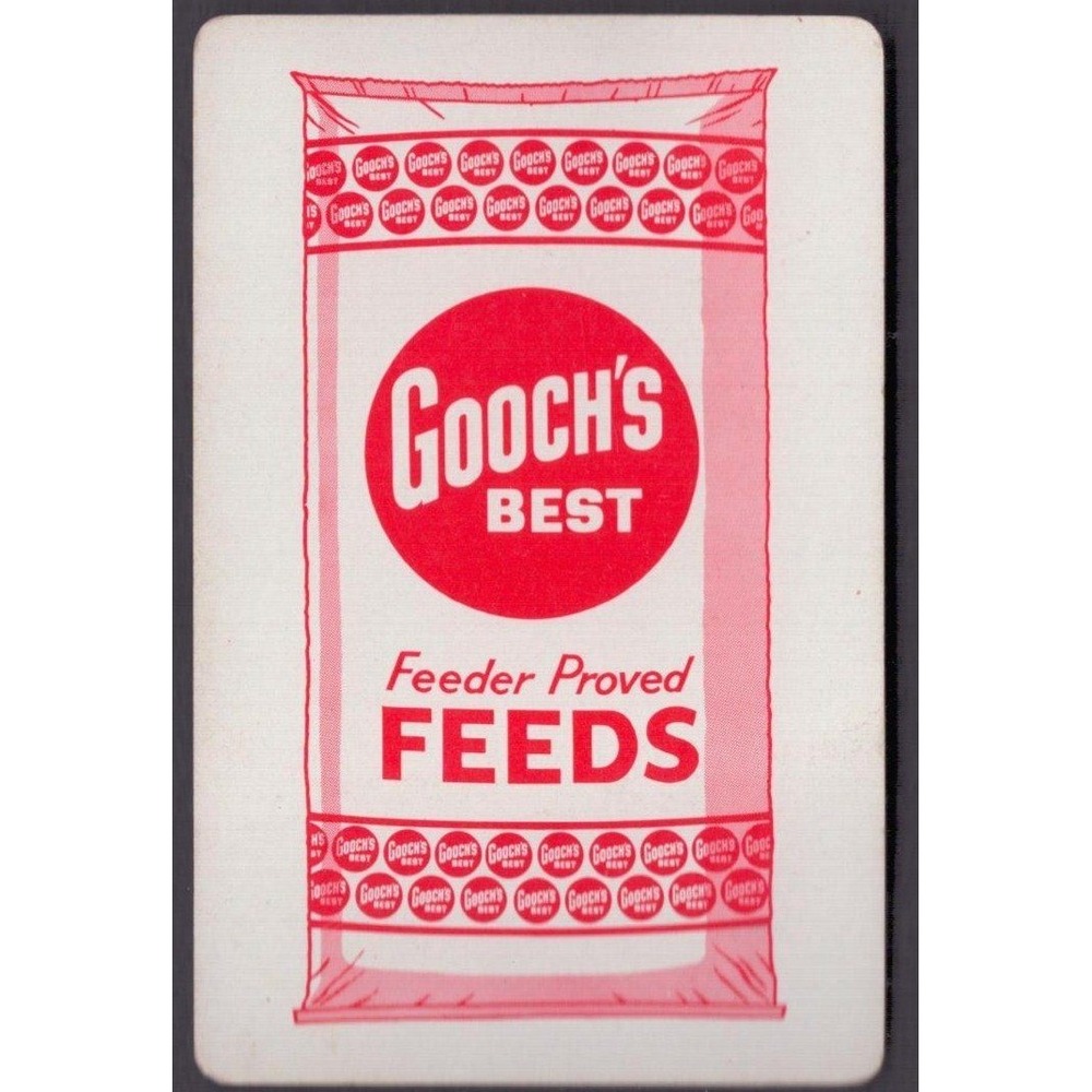 Vintage Gooch's Best Feeder Proved Feeds Advertising Swap Playing Card